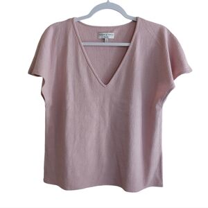 Madewell Texture & Thread Cap Sleeve V-neck Top- size M